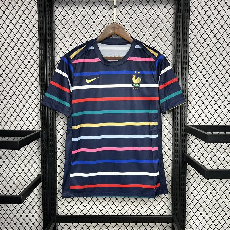 Frankreich 2024-25 EM Pre-Match Trainingsuniform Trikot Fan-Version