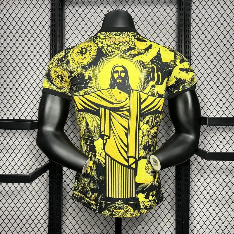 Brasilien 2024-25 Jesus Sonderedition Gelb Trikot Spielerversion