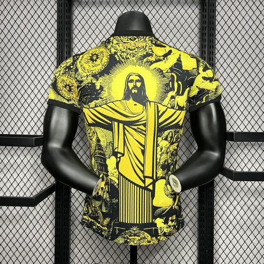 Brasilien 2024-25 Jesus Sonderedition Gelb Trikot Spielerversion