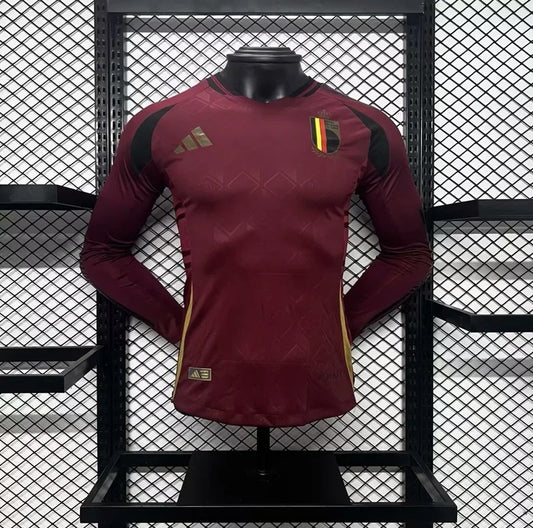 Belgien 2024-25 Langarm-Heimtrikot Spielerversion