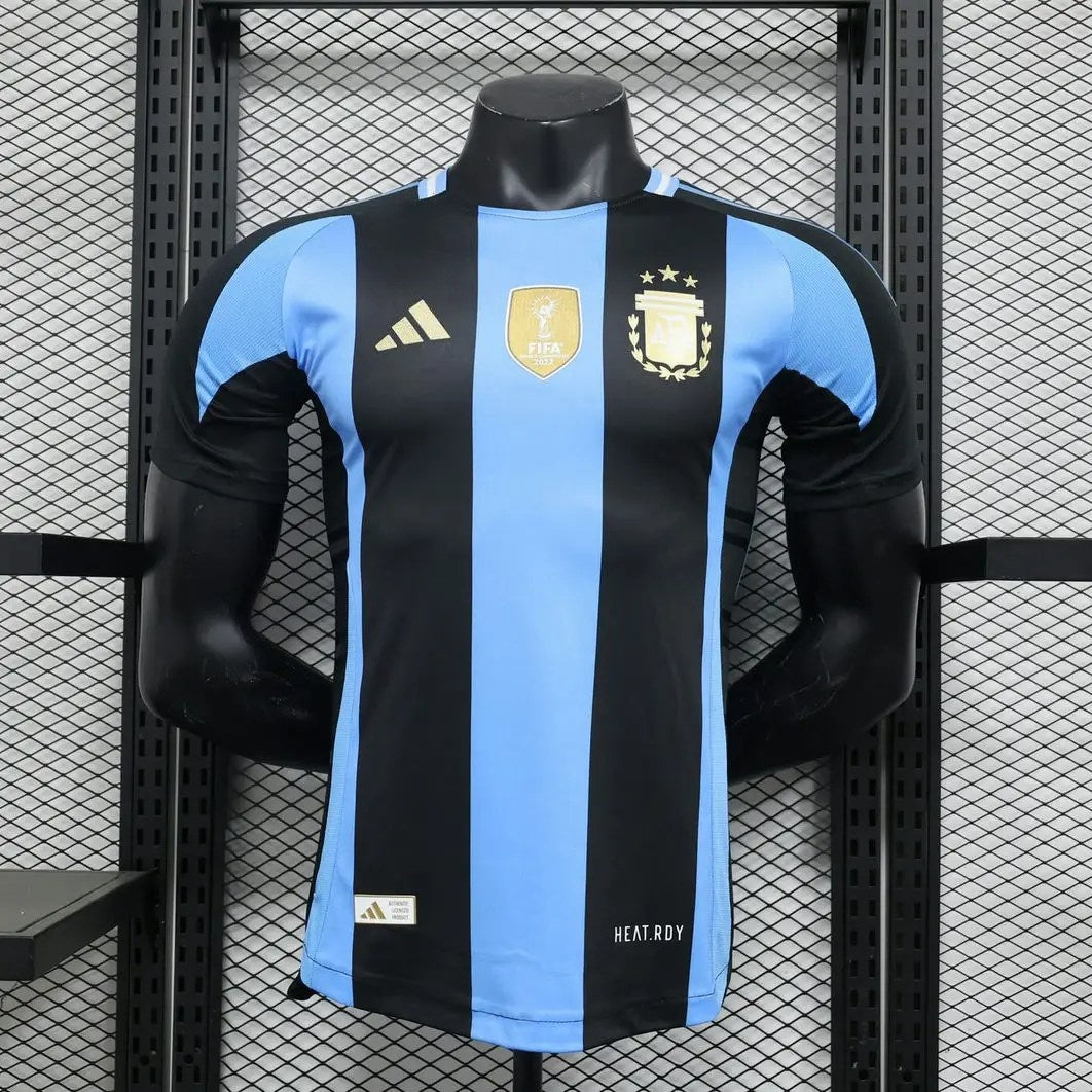 Argentinien 2024-25 Schwarz-Blaue Streifen Sonderedition Trikot Spielerversion
