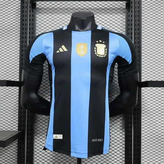 Argentinien 2024-25 Schwarz-Blaue Streifen Sonderedition Trikot Spielerversion
