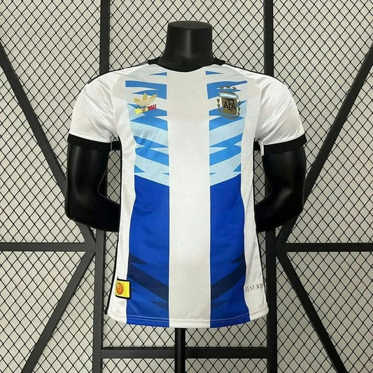 Argentinien 2024-25 Klassisches Weiss-Blaues Sondereditionstrikot Spielerversion