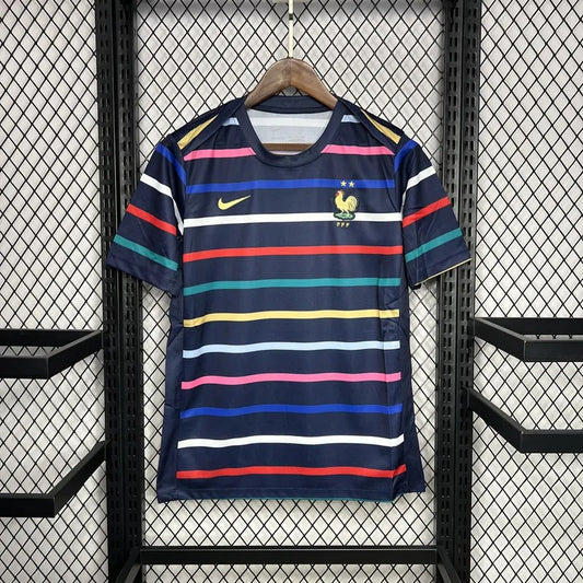 Frankreich 2024-25 EM Pre-Match Trainingsuniform Trikot Fan-Version